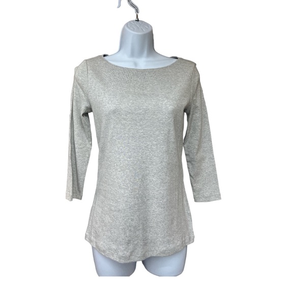SzP The Talbots Tee 3/4 Sleeve Gray Top - Picture 2 of 5